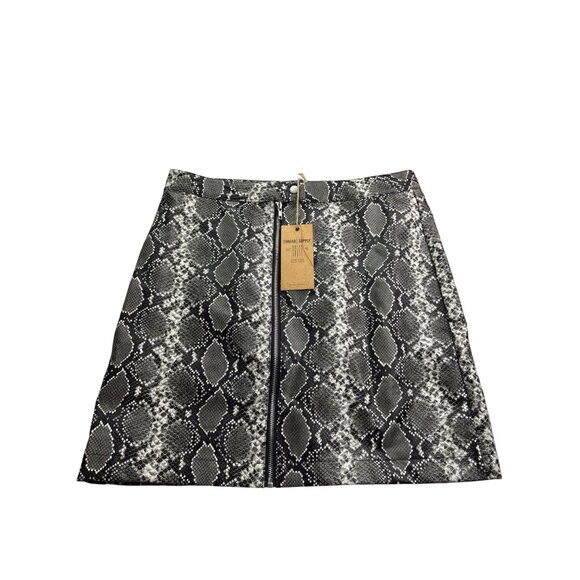 Thread & Supply  Snake Print Straight Skirt Knee Length X-Large Black Gray White - Picture 1 of 6